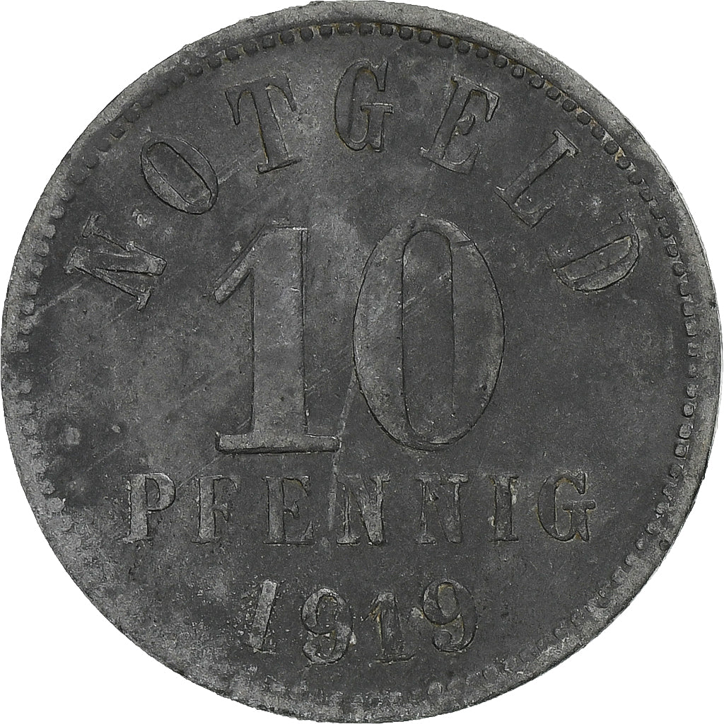 Germania, Stadt Bad Kissingen, 10 Pfennig, 1919, BB, Zinco