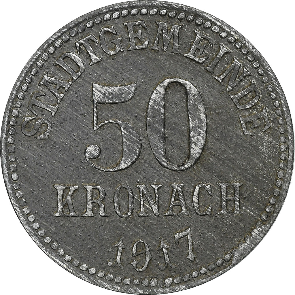 Germania, Stadt Kronach, 50 Pfennig, 1917, BB, Zinco