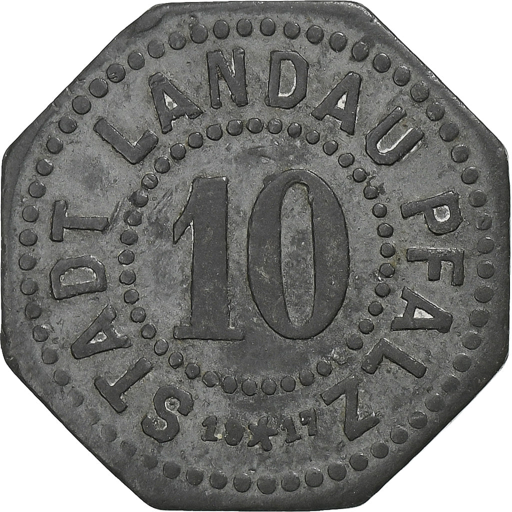 Deutschland, Stadt Landau, 10 Pfennig, 1917, SS, Zinc
