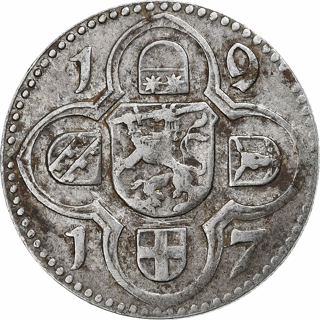 Niemcy, Stadt Lauterbach, 10 Pfennig, 1917, EF(40-45), Żelazo