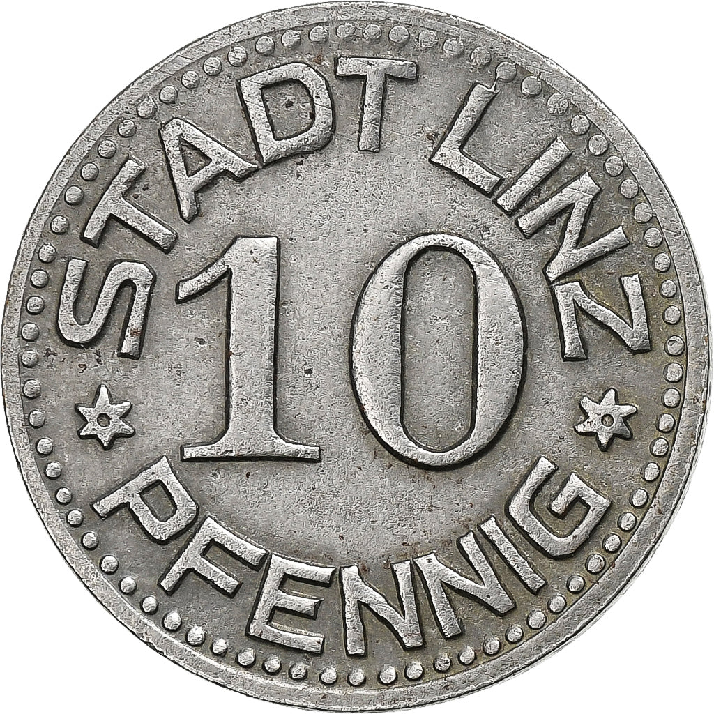 Alemanha, Stadt Linz am Rhein, 10 Pfennig, AU(50-53), Ferro