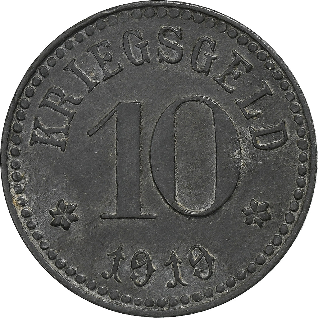 Deutschland, Stadt Lohr am Main, 10 Pfennig, 1919, SS+, Zinc