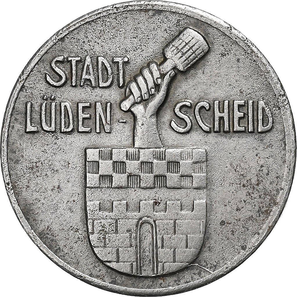 Germania, Stadt Lüdenscheid, 10 Pfennig, 1918, BB+, Ferro