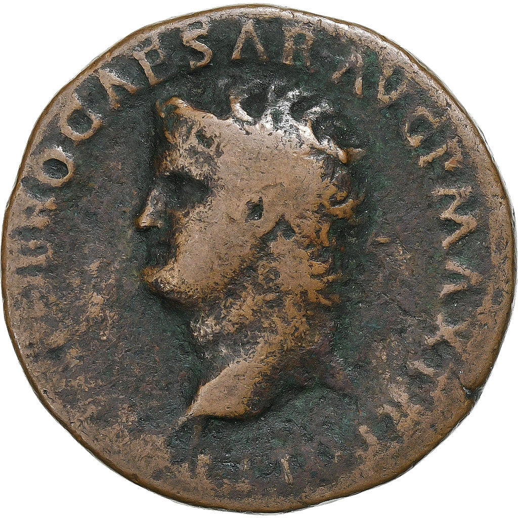 Nero, As, 62-68, Lugdunum, Bronze, VF(20-25), RIC:546