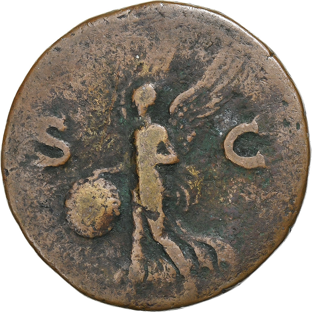 Nero, As, 62-68, Lugdunum, Bronze, VF(20-25), RIC:546