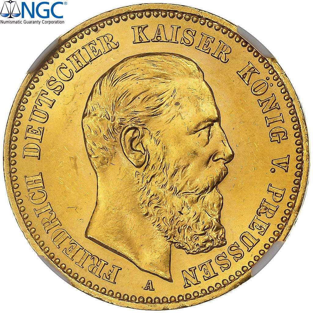 Kingdom of Prussia, Friedrich III, 10 Mark, 1888, Berlin, Gold, NGC, MS63