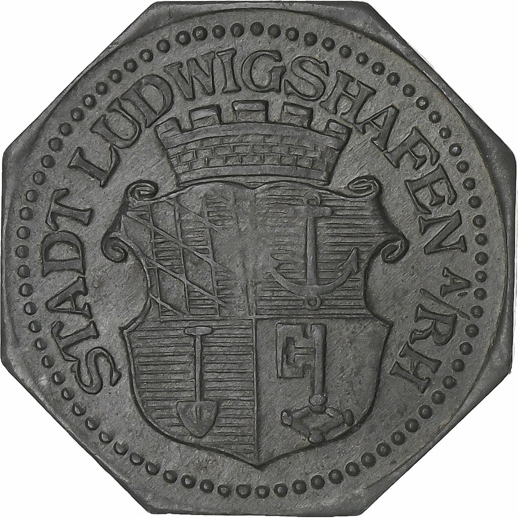 Deutschland, Stadt Ludwigshafen am Rhein, 10 Pfennig, Undated (1917), SS+, Zinc