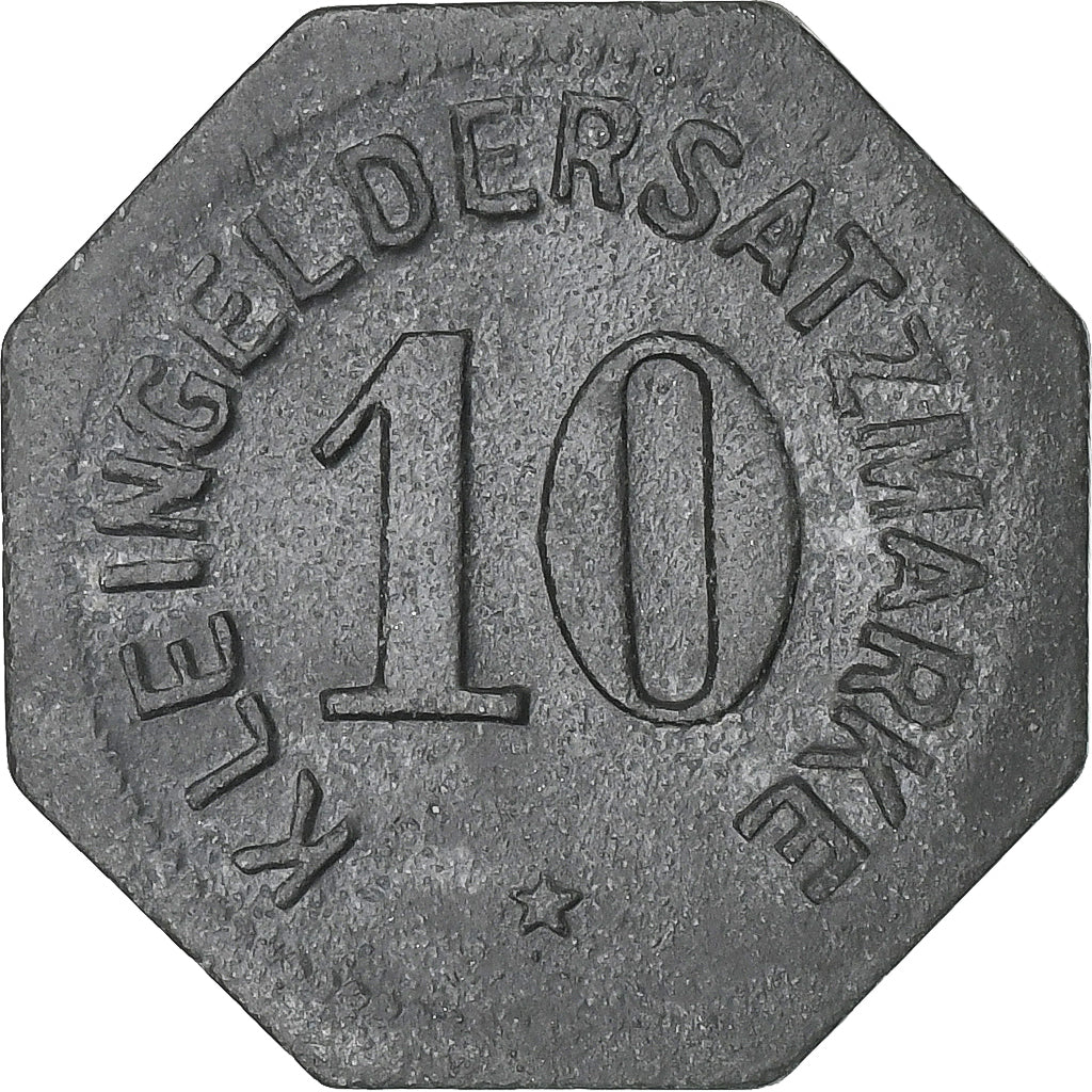 Germany, Stadt Mainz, 10 Pfennig, 1917, VF(30-35), Zinc