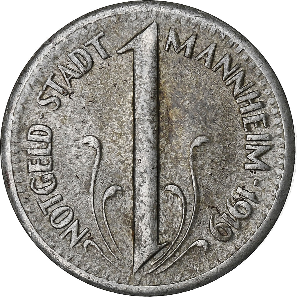Deutschland, Stadt Mannheim, 10 Pfennig, 1919, SS, Iron