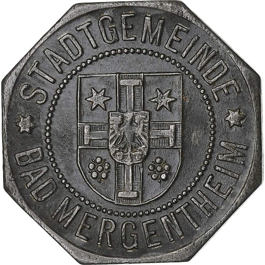 Deutschland, Stadt Bad Mergentheim, 10 Pfennig, 1918, VZ, Iron