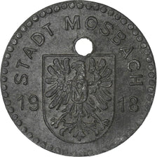 Germany, Stadt Mosbach, 10 Pfennig, 1918, Holed, EF(40-45), Zinc