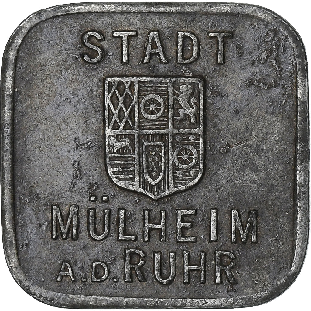 Alemanha, Stadt Mülheim an der Ruhr, 50 Pfennig, 1918, AU(50-53), Ferro