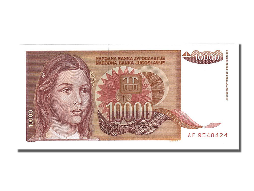 Banknot, Jugosławia, 10,000 Dinara, 1992, UNC(65-70)