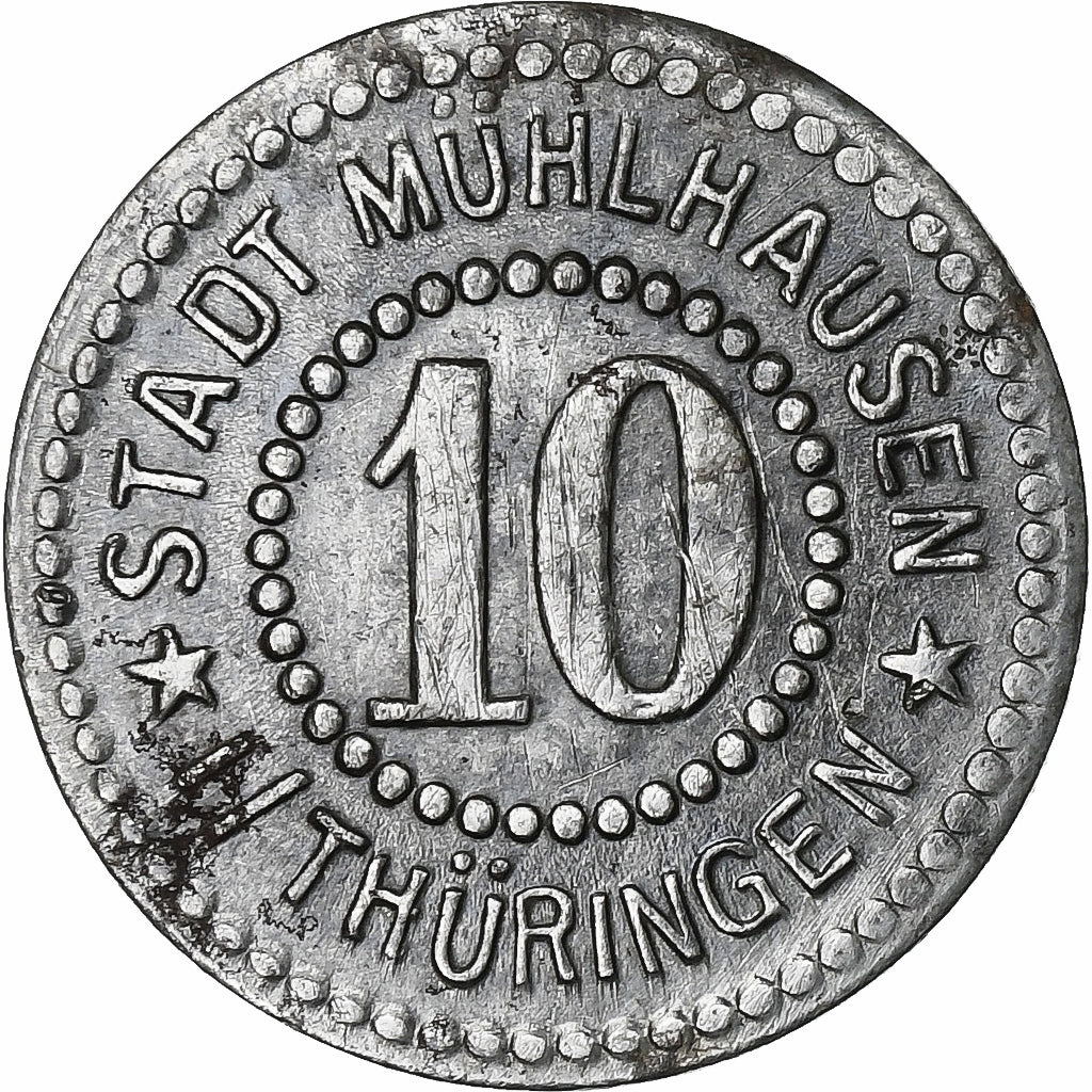 Germania, Stadt Mühlhausen in Thüringen, 10 Pfennig, 1917, SPL-, Ferro