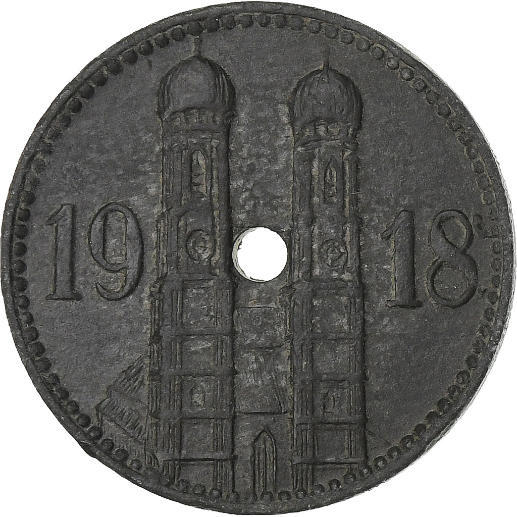 Alemanha, Stadt München, 15 Pfennig, 1918, EF(40-45), Zinco