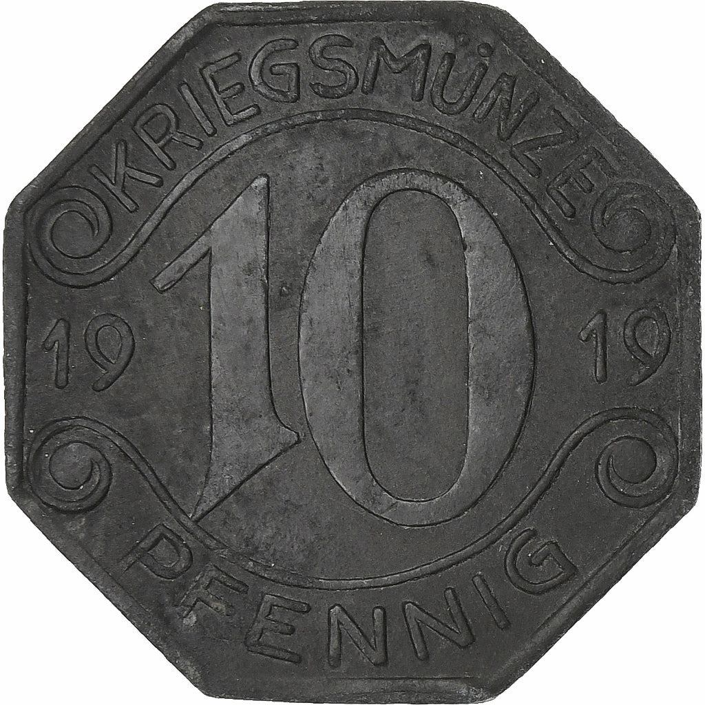 Deutschland, Stadt Neckarsulm, 10 Pfennig, 1919, S+, Zinc