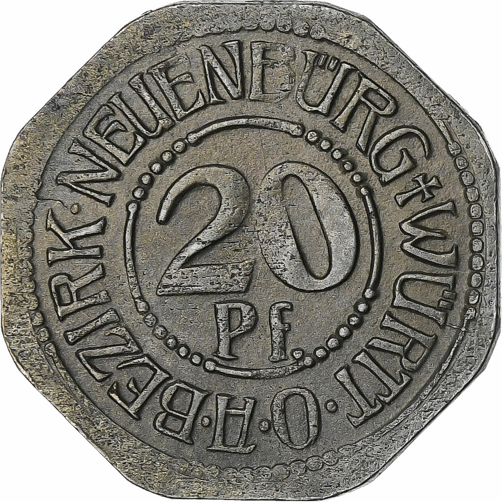 Germany, Stadt Neuenbürg, 20 Pfennig, 1918, EF(40-45), Iron
