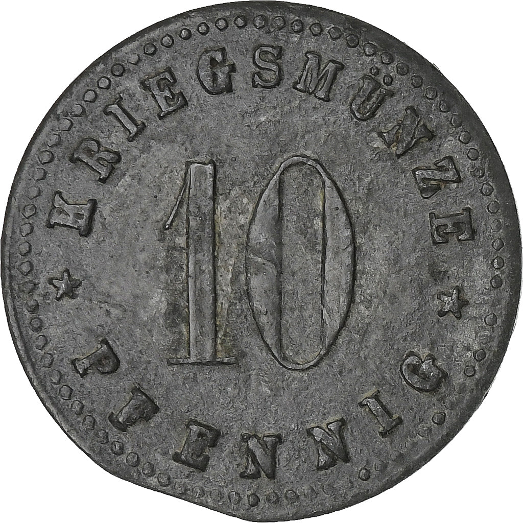 Germania, Stadt Neu-Ulm, 10 Pfennig, 1917, MB+, Zinco