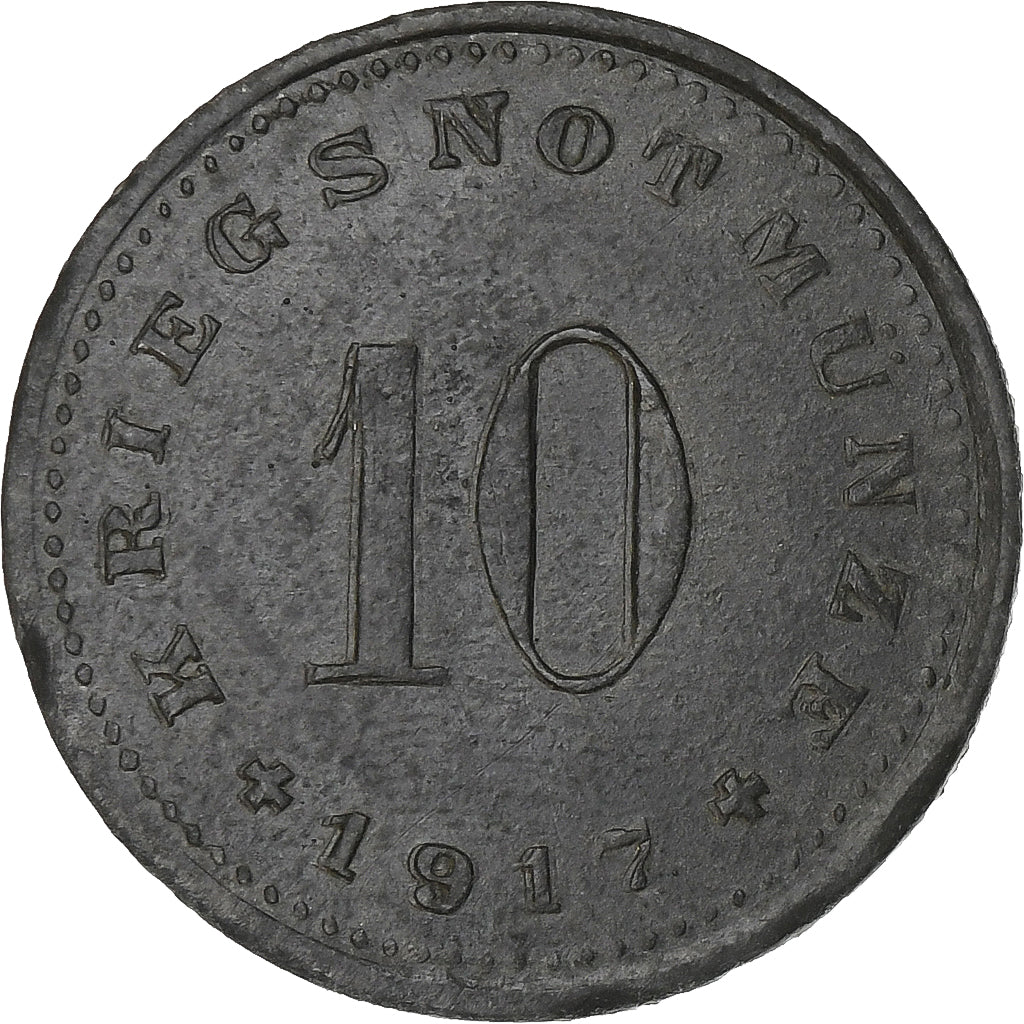 Germany, Stadt Nittenau, 10 Pfennig, 1917, EF(40-45), Zinc