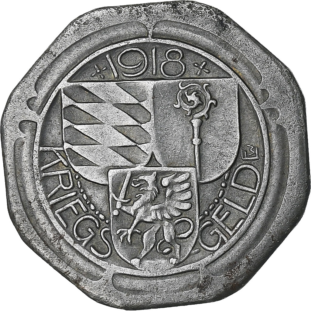 Niemcy, Stadt Oberndorf, 10 Pfennig, 1918, AU(50-53), Żelazo
