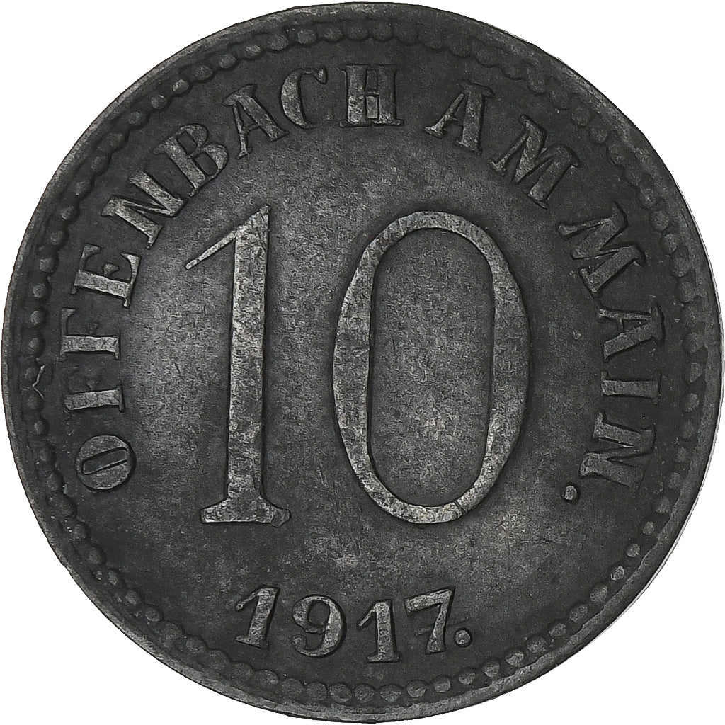 Germania, Stadt Offenbach am Main, 10 Pfennig, 1917, MB+, Zinco
