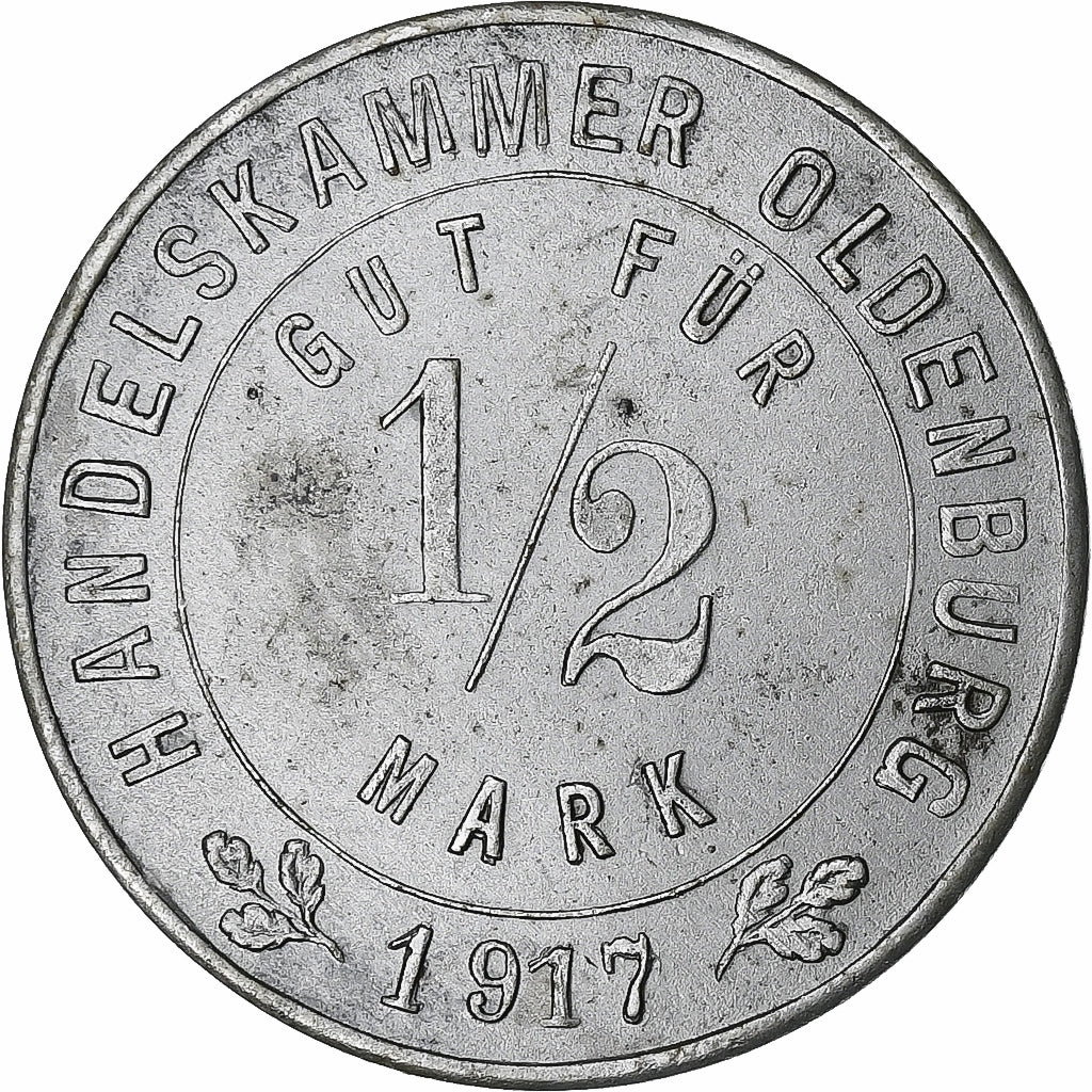 Deutschland, Stadt Oldenburg, 1/2 Mark, 1917, SS+, Iron