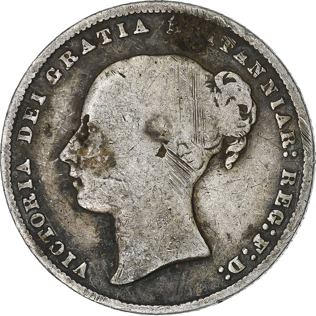Regno Unito, Victoria, Shilling, 1866, London, Argento, B+, KM:734