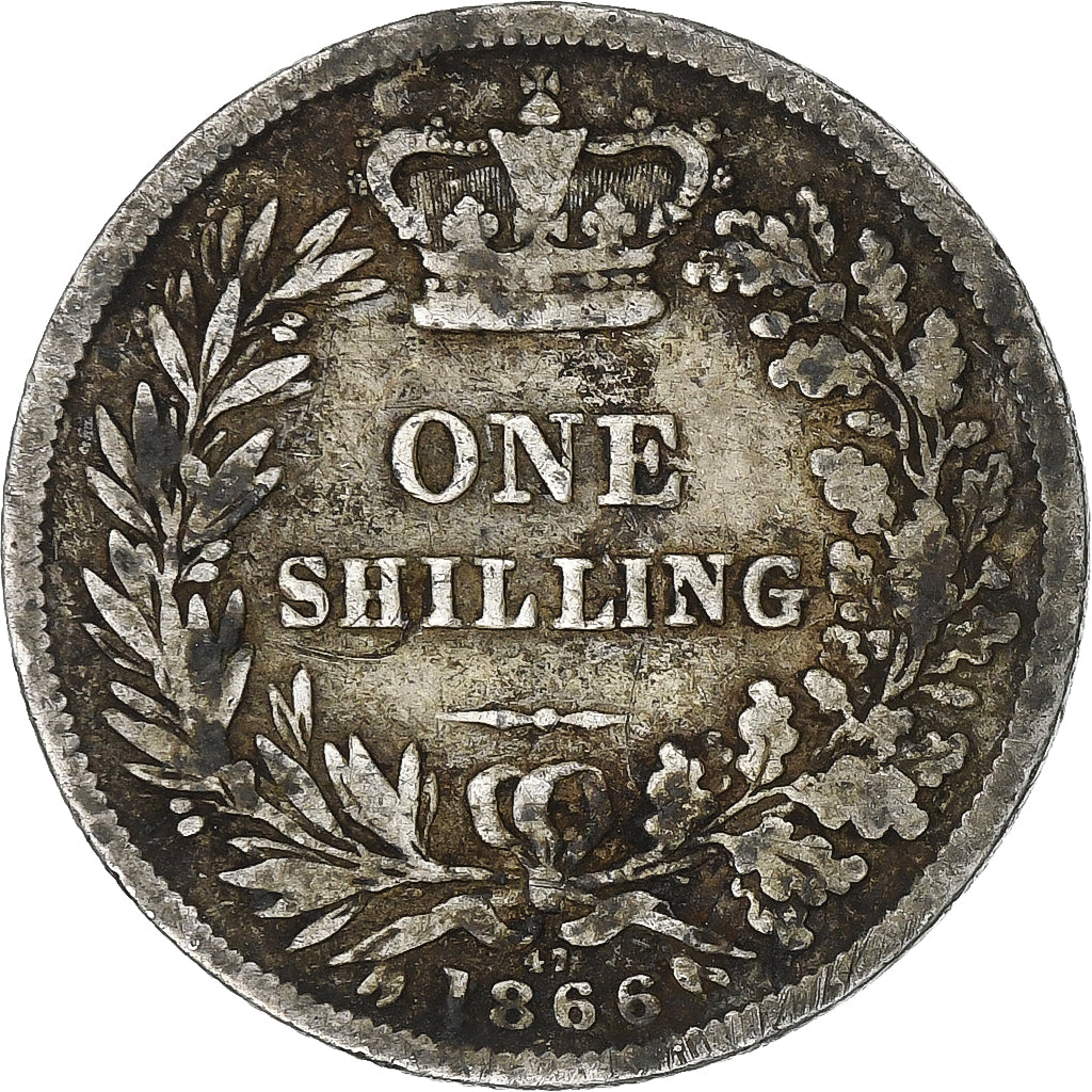 Regno Unito, Victoria, Shilling, 1866, London, Argento, B+, KM:734