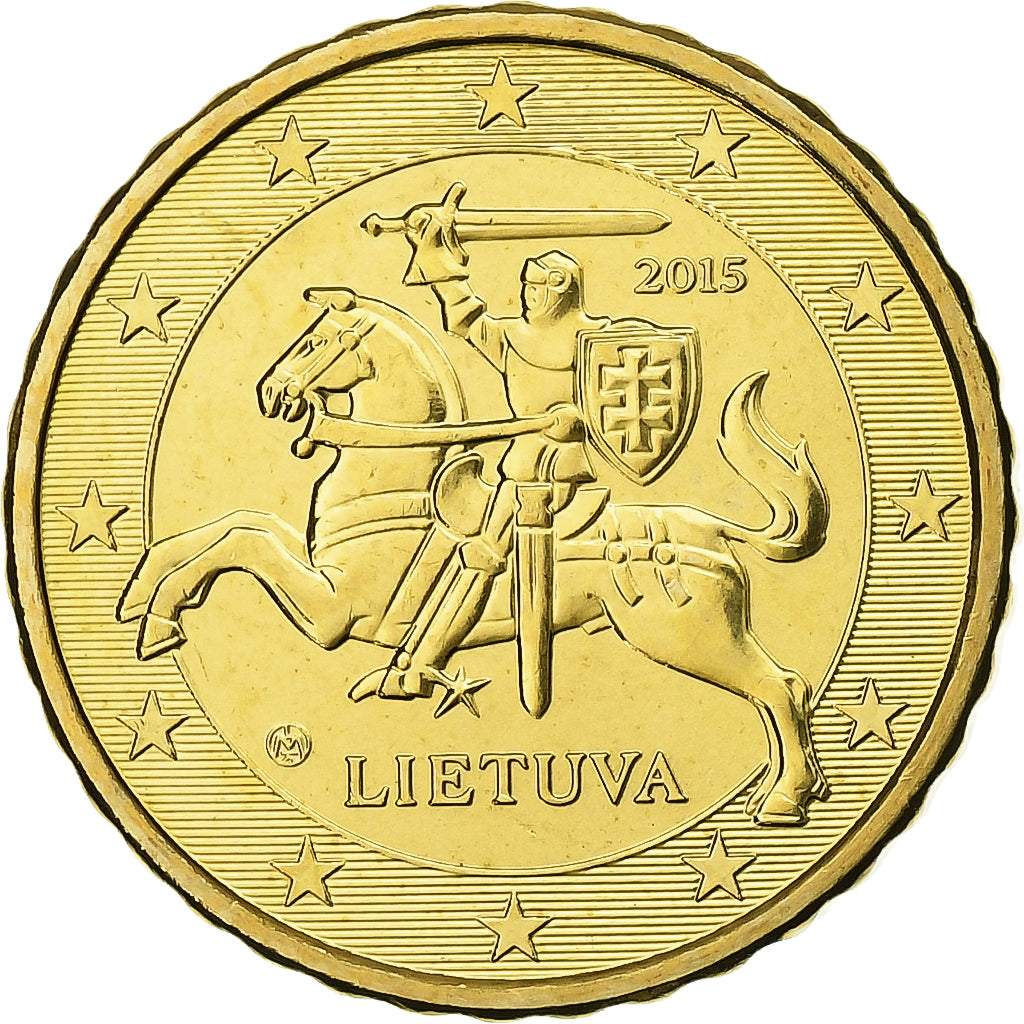 Lituania, 10 Euro Cent, BU, 2015, Vilnius, Nordic gold, FDC
