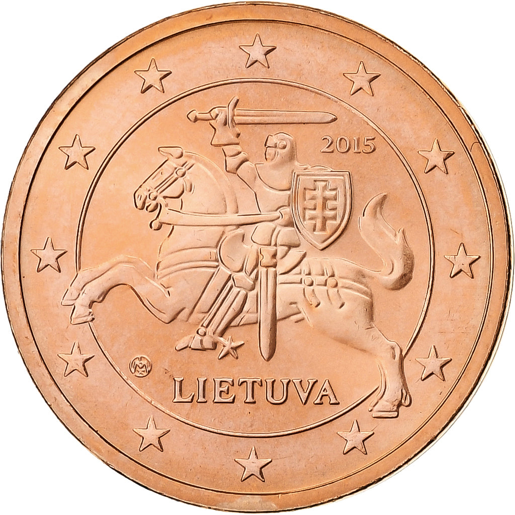 Lituanie, 2 Euro Cent, BU, 2015, Vilnius, Cuivre plaqué acier, FDC