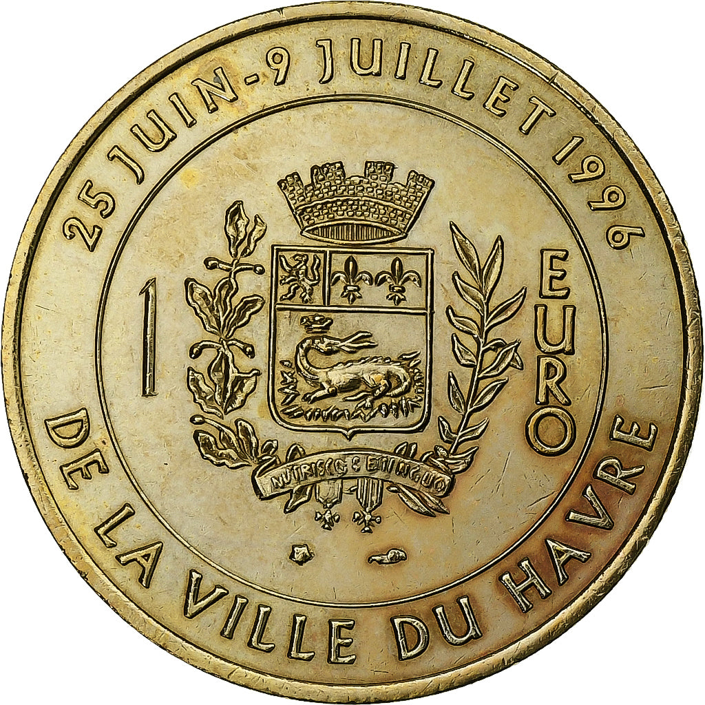 Francja, Euro du Havre, 1996, Monnaie de Paris, Mosiądz, AU(55-58)