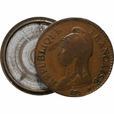 France, Decime, Dupré, AN 8, Paris, Boite de forçat, Bronze, VF(30-35)