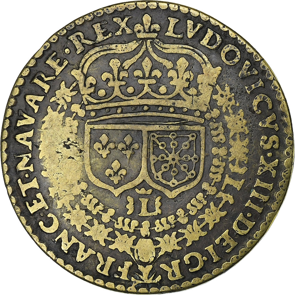 France, Token, Louis XIII, ca. 1630, Brass, VF(20-25)