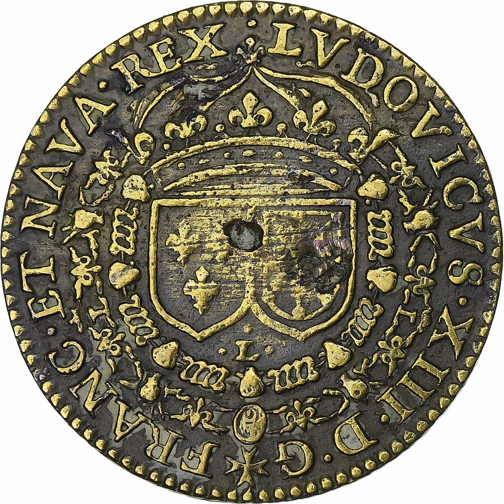 Frankrijk, Token, Louis XIII, Tin, FR