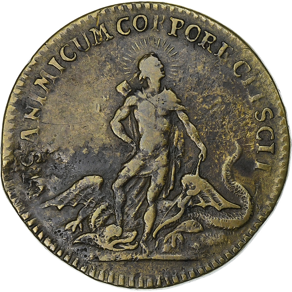 Ville libre impériale de Nuremberg, Nuremberg token, Louis XIV, Laiton, TB+
