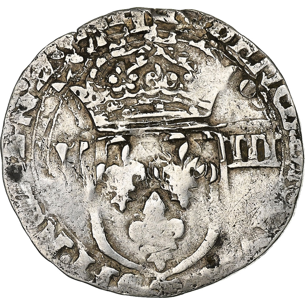 Francia, Henri III, 1/8 Ecu, 1586, Nantes, Argento, MB, Gadoury:485