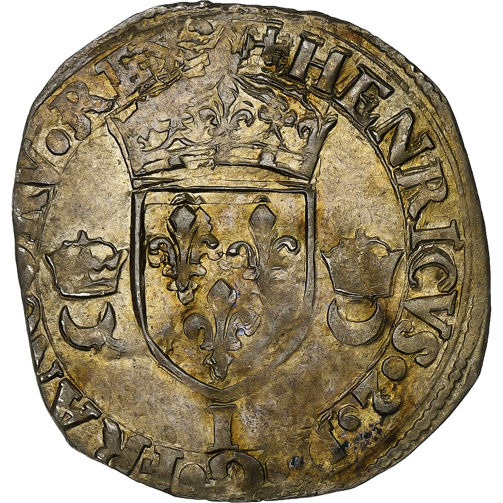Frankrijk, Henri II, Douzain aux croissants, 1550, Limoges, Billon, FR+