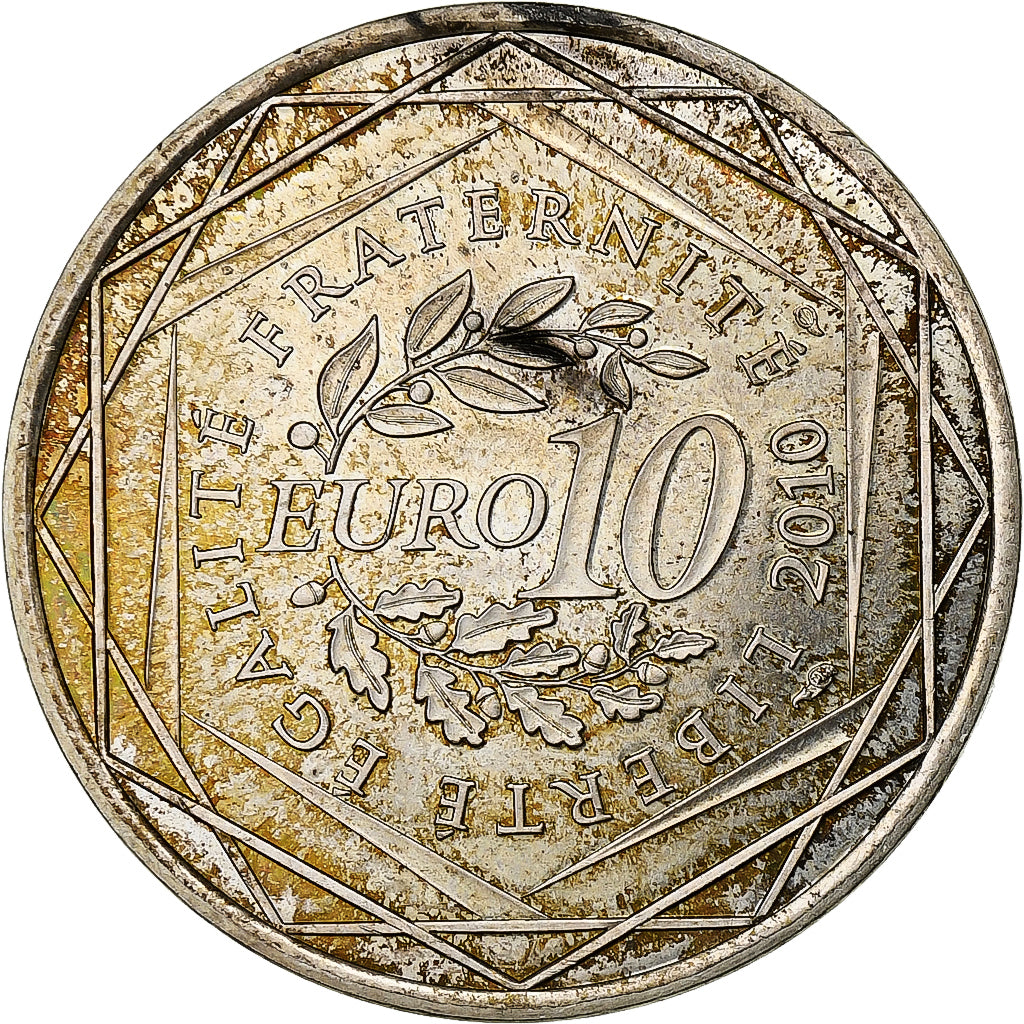 France, 10 Euro, Centre, 2010, Monnaie de Paris, Silver, AU(50-53)