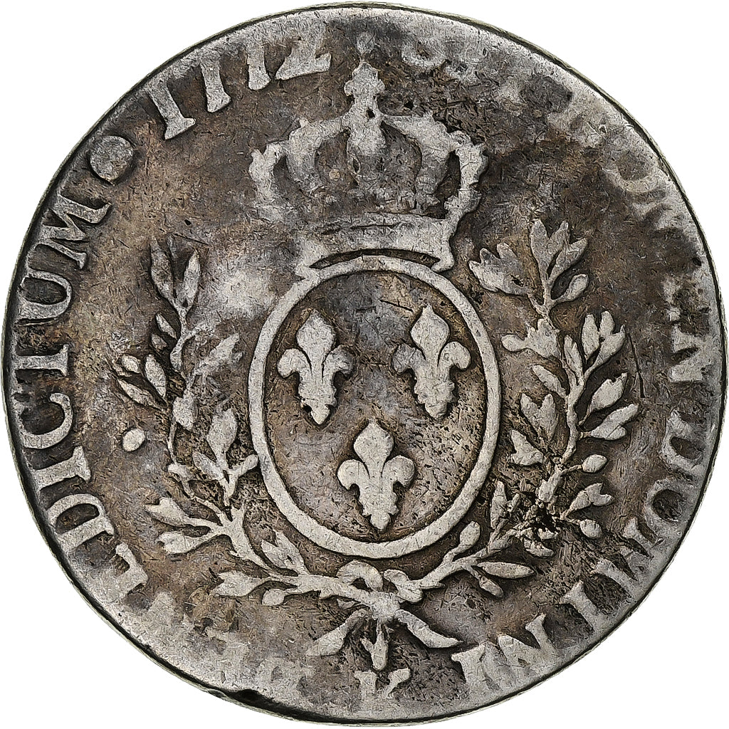 França, Louis XV, Écu à la vieille tête, 1772, Bordeaux, Prata, VF(20-25)