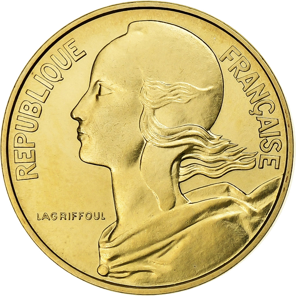 Francia, 10 Centimes, Marianne, 1974, Monnaie de Paris, série FDC, Aluminio -