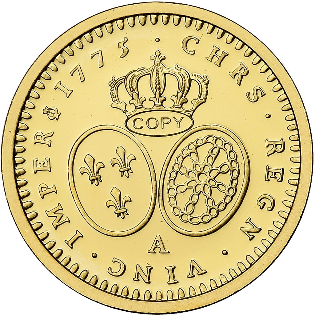 France, Medal, Louis XVI, Reproduction, Demi-Louis d’or aux lunettes de 1775