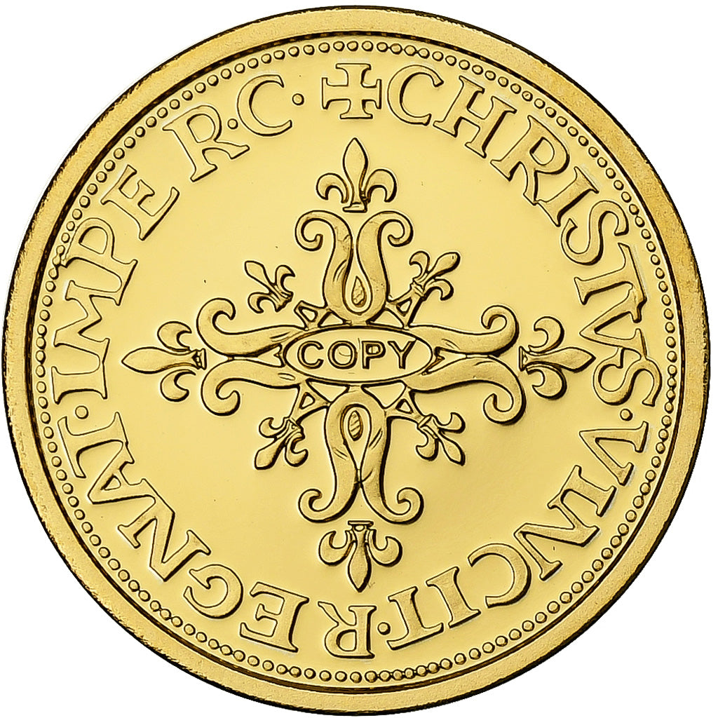 Francia, medaglia, Henri III, Reproduction écu d'or 1589, Oro, FDC
