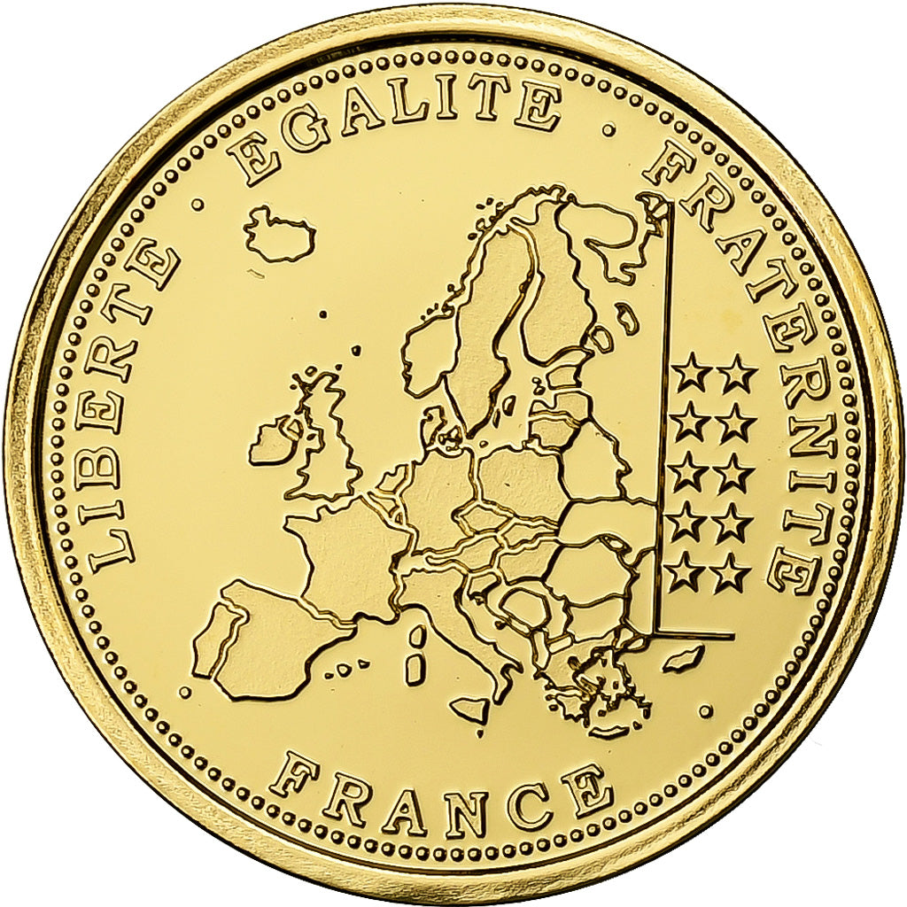 France, Medal, 15e anniversaire de l'euro, 2014, Gold, MS(65-70)