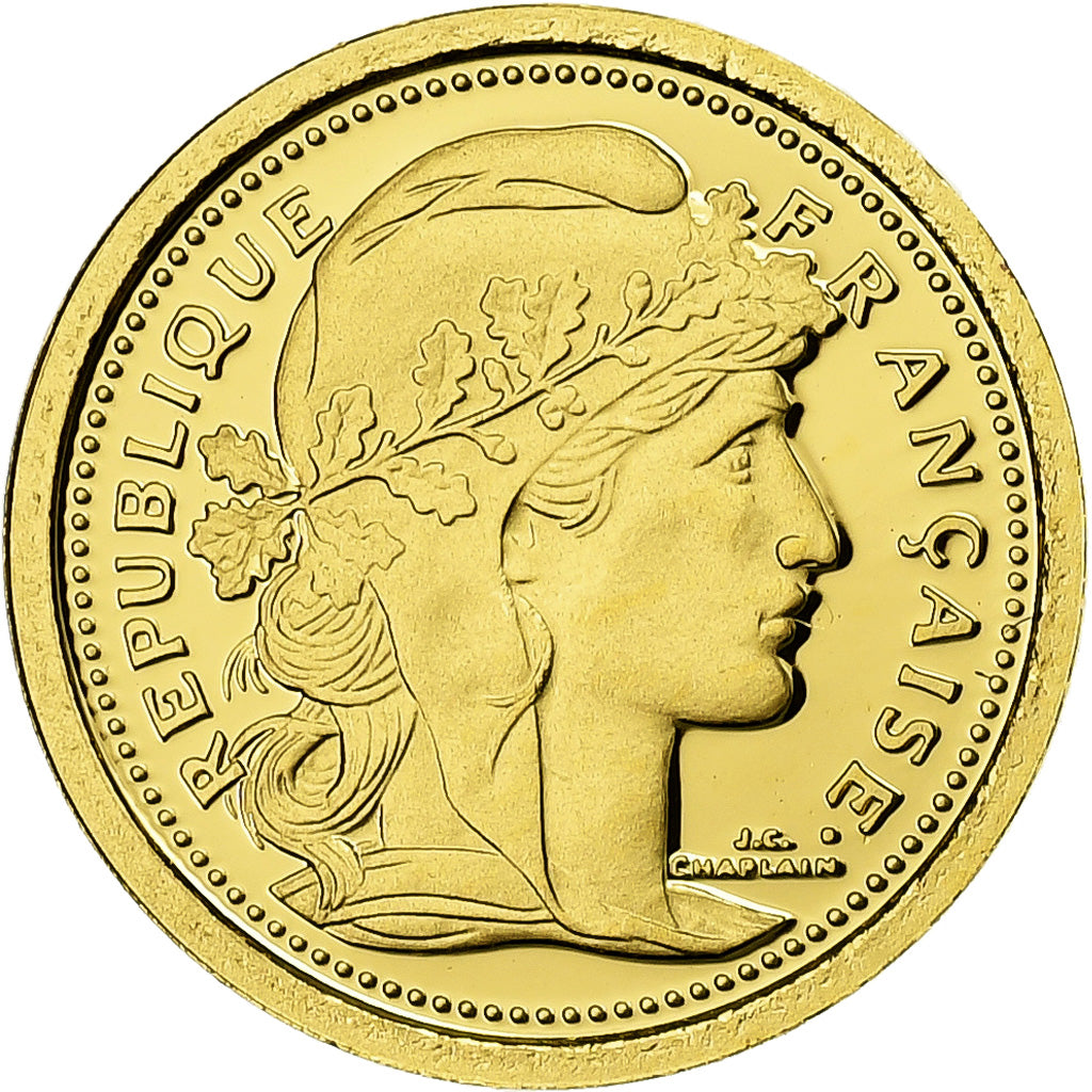 France, Médaille, Réplique, 20 francs or Coq 1909, Or, FDC