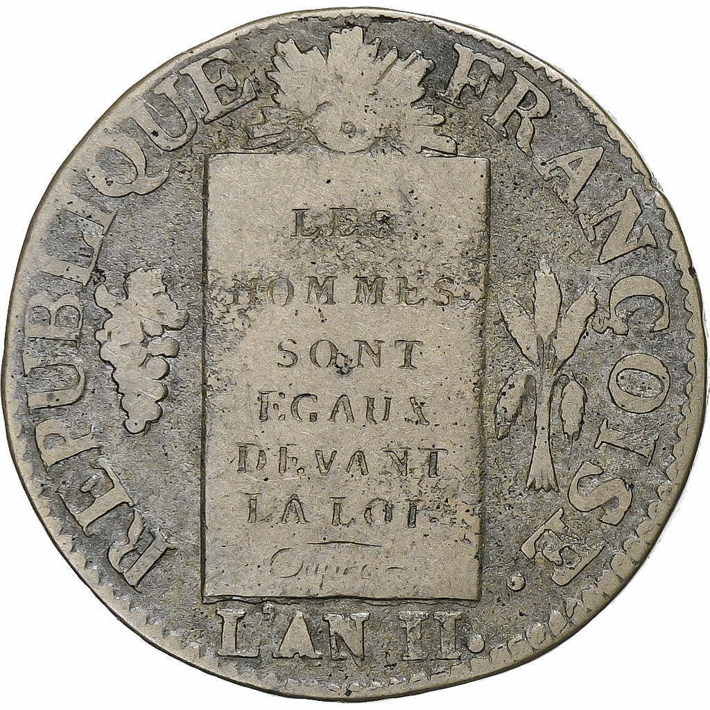 France, Sol à la balance Françoise, 1793 / AN II, Dijon, Métal de cloche