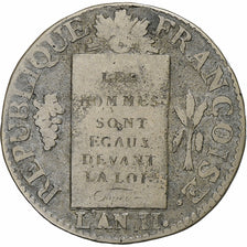 France, Sol à la balance Françoise, 1793 / AN II, Dijon, Métal de cloche