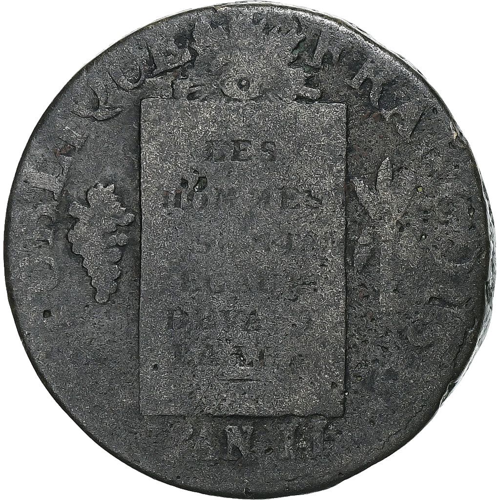 France, Sol à la balance Françoise, 1793 / AN II, Lille, Cuivre, B+