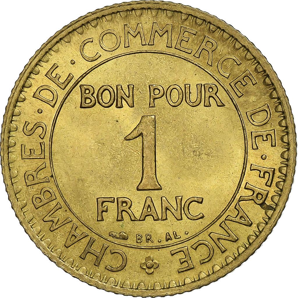 Francja, Franc, Chambre de commerce, 1921, Paris, Brązal, AU(55-58)