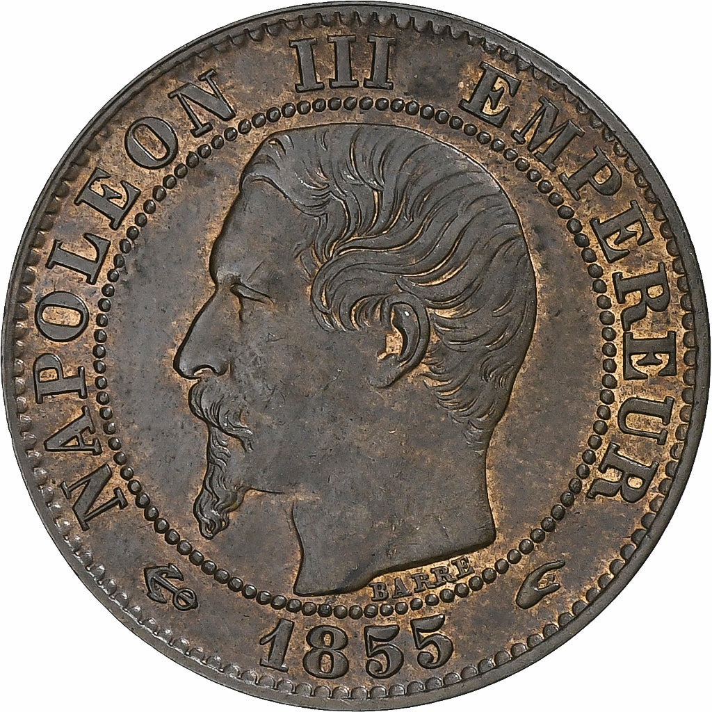 Francia, Napoleon I, 5 Centimes, 1855, Paris, Anchor, Bronzo, BB+, Gadoury:152