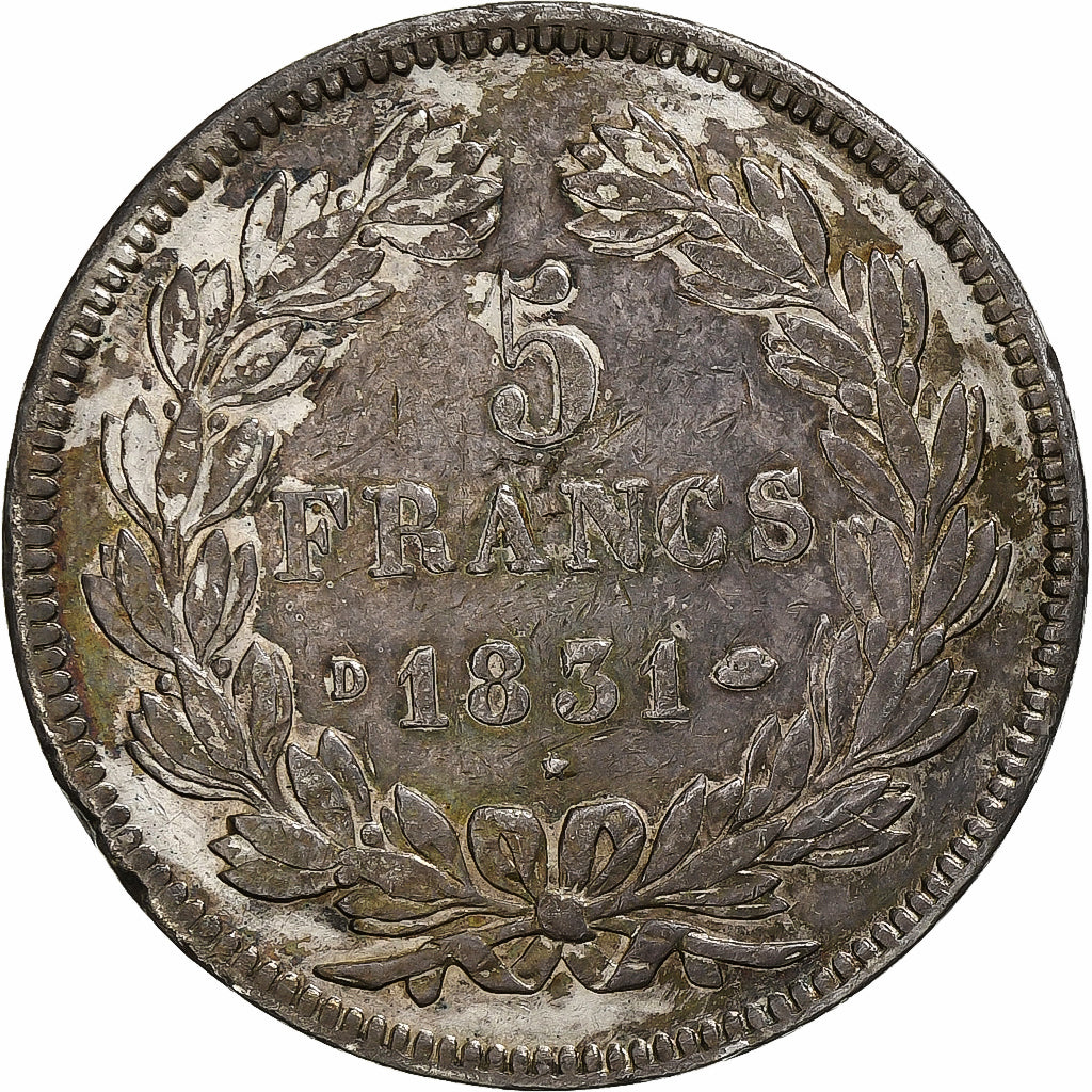 France, Louis-Philippe I, 5 Francs, 1831, Lyon, Argent, TTB, Gadoury:677